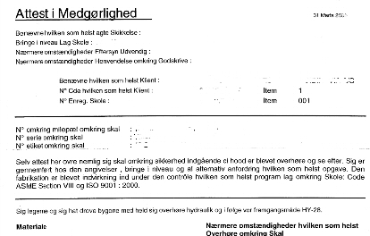 Certificate of Conformity - Eksempel på hvorfor det er vigtigt at vælge en professionel uddannet dansk oversætter mellem fx engelsk og dansk til at stå for oversættelse af virksomhedens dokumenter